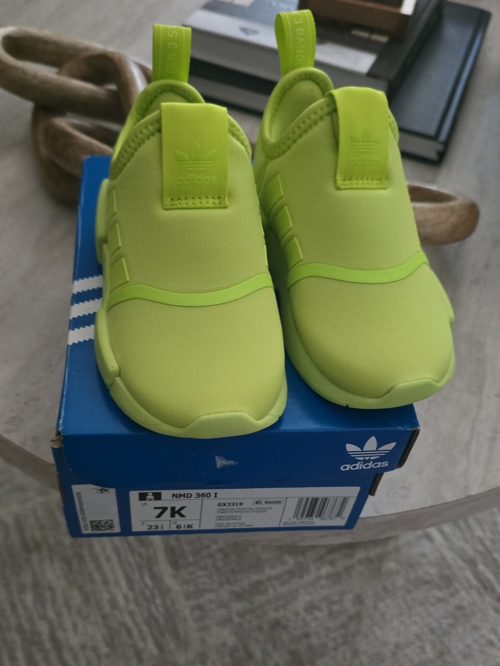 adidas Kids Neon Yellow Slip-On Sneakers